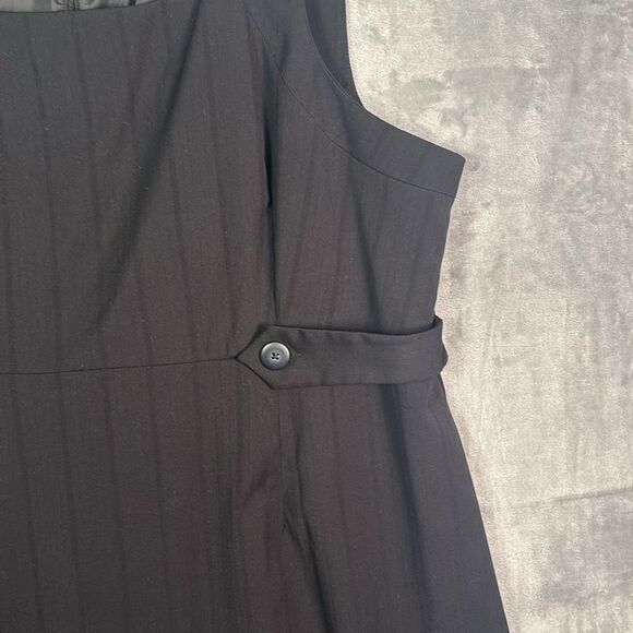 Merino Black Sleeveless Striped Fully Lined Midi Dress Size 22W - Picture 5 of 12